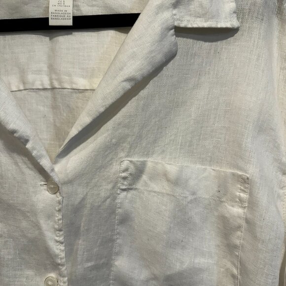 H&M Linen short sleeve button-up shirt, size L - Picture 2 of 3